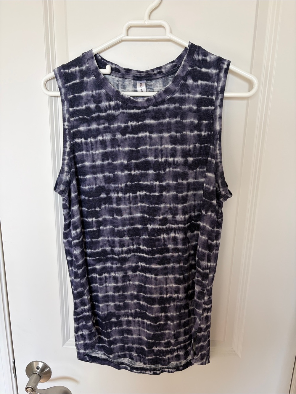 Athleta Black & White Tie-Dye Muscle Tee